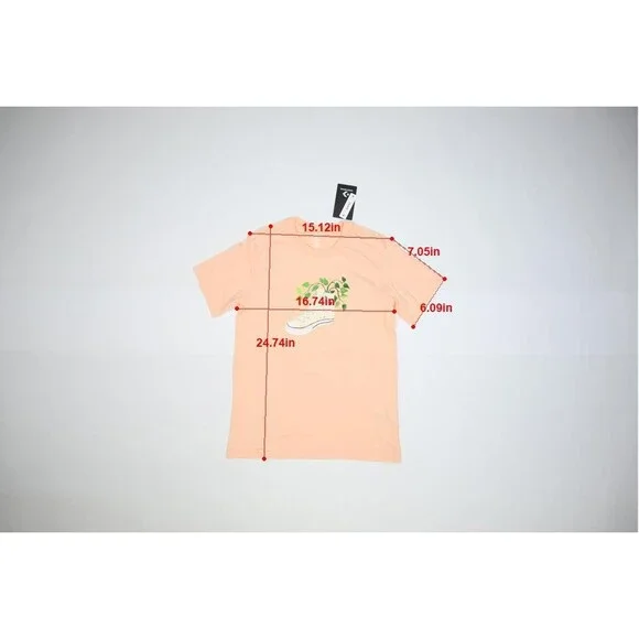 Converse Womens Peach Slim Fit Short Sleeve Shoe Let's Grow Graphic T-Shirt M - Picture 2 of 9
